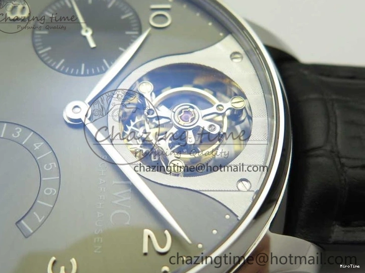 MIROTIME 0106 Portuguese Tourbillon IW5046 SS ZF Best Edition Gray Dial on Black Leather Strap SunProtective 7147